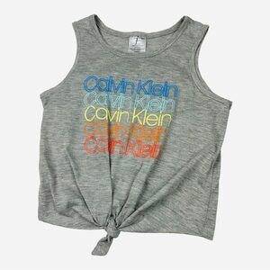 Calvin Klein Front Tie Tank Top Gray Size M